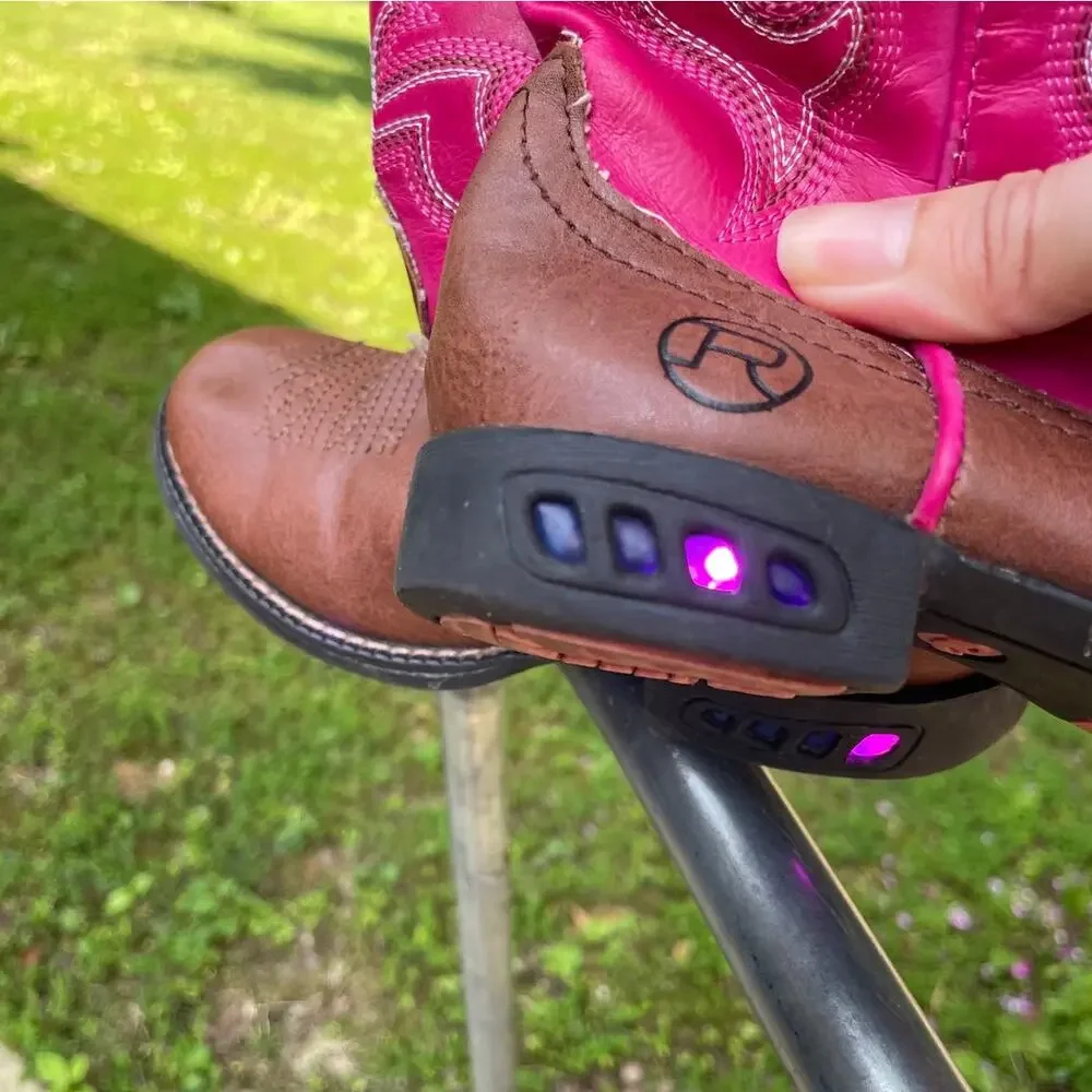 Roper Little Girls' Light-Up Western Boots Round Toe Pink Brown Sz 10 Kids